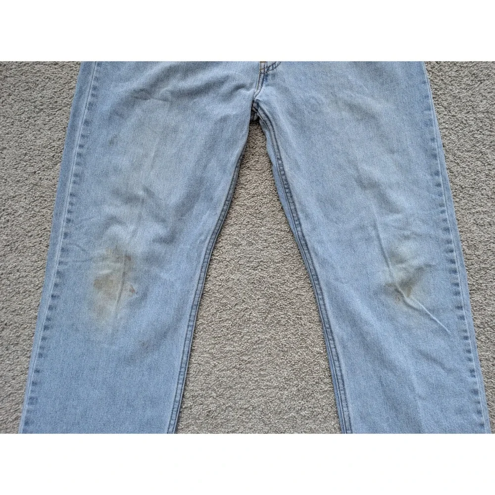 Levi's 505 Regular Fit Jeans Mens 36x32 Cotton Light Blue Faded Distressed Y2K